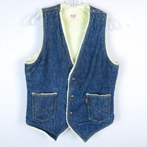 Vintage 1970's Levis Denim Vest, Sz S / M